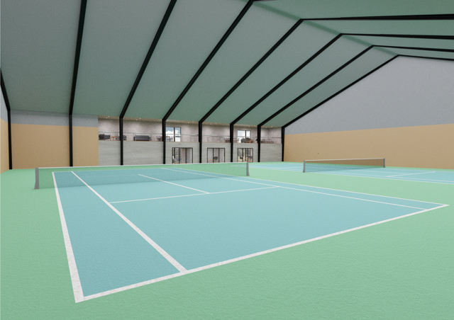 Winther Sport & Fritid har udført indendørs tennisbaner hos København KFUM